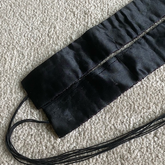 Beaded Tasseled Satin Belt - Picture 4 of 5